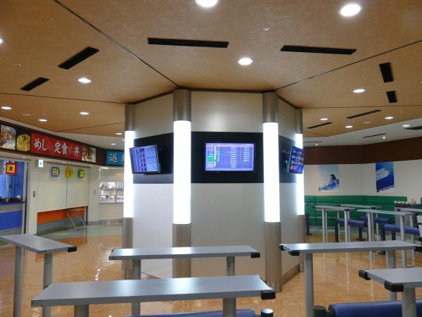 写真：食堂のモニター