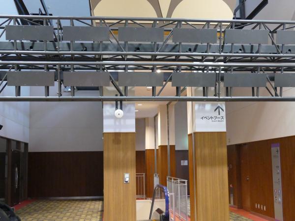 写真：館内に設置された全方位ネットワークカメラ