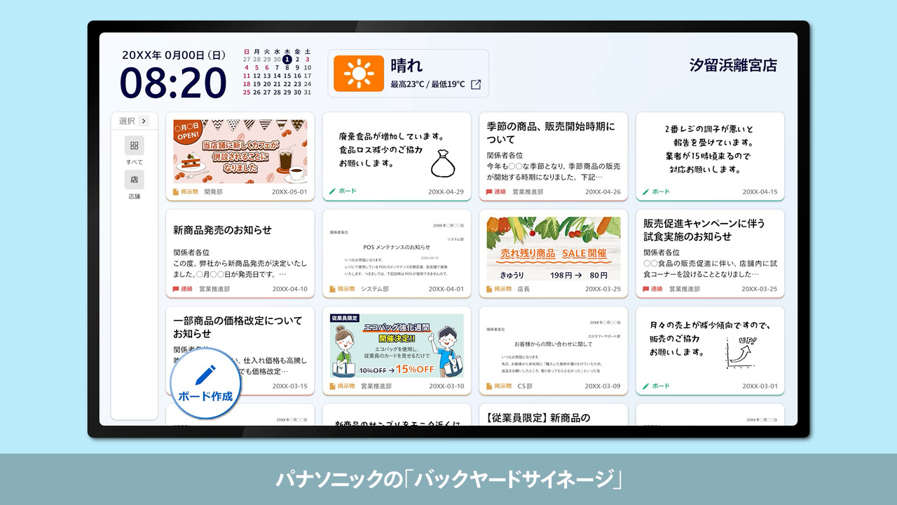 AcroSignバックヤードサイネージ