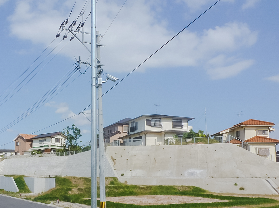 写真:建設中のコットンヒルズ桧原公園通り