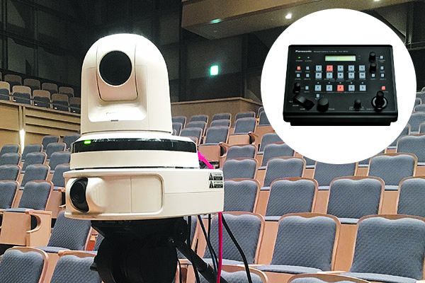 写真：イベント撮影に使われたリモートカメラシステムAW-UE70W+AW-HEA10W（左上下）とAW-RP50（右上）