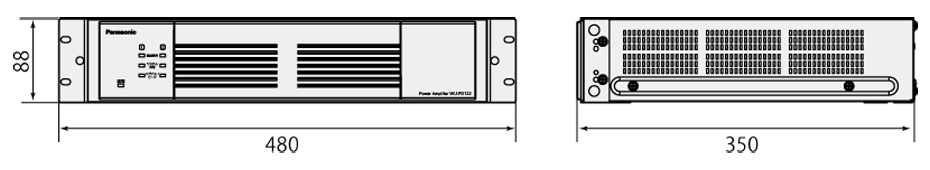 電力増幅ユニット WU-PD122　寸法図（単位：mm）