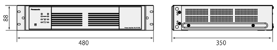 電力増幅ユニット WU-PD182　寸法図（単位：mm）
