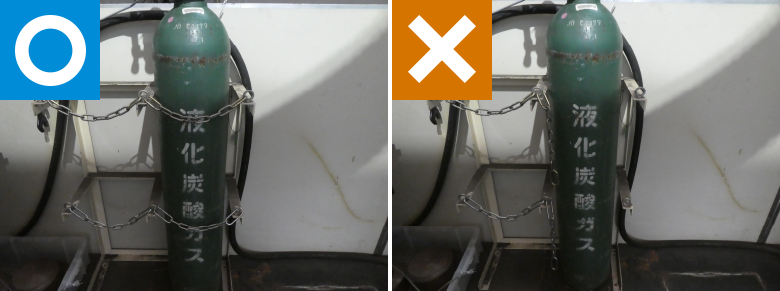 ガスボンベの固定