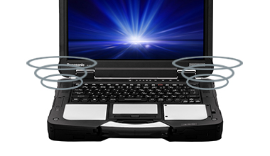 95dBステレオスピーカー搭載