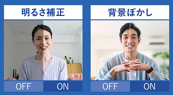 明るさ補正、背景ぼかし