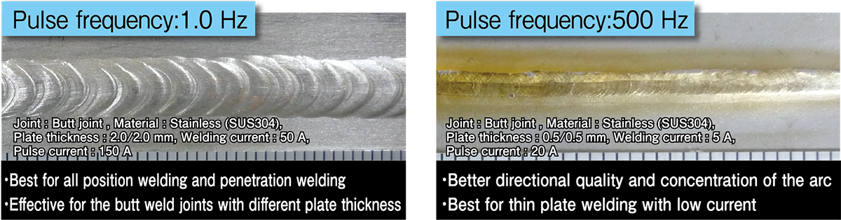 Equipped with DC pulse functions as standard