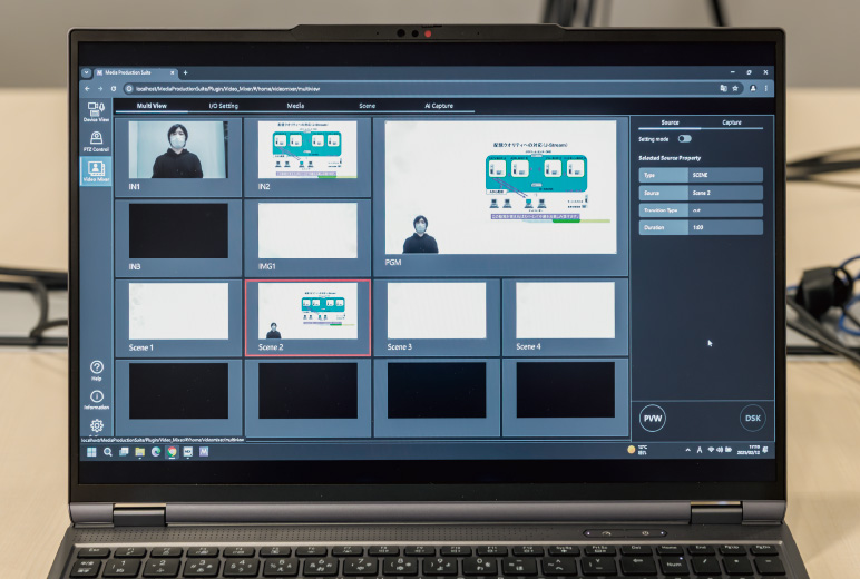 写真：Video MixerのMulti View画面