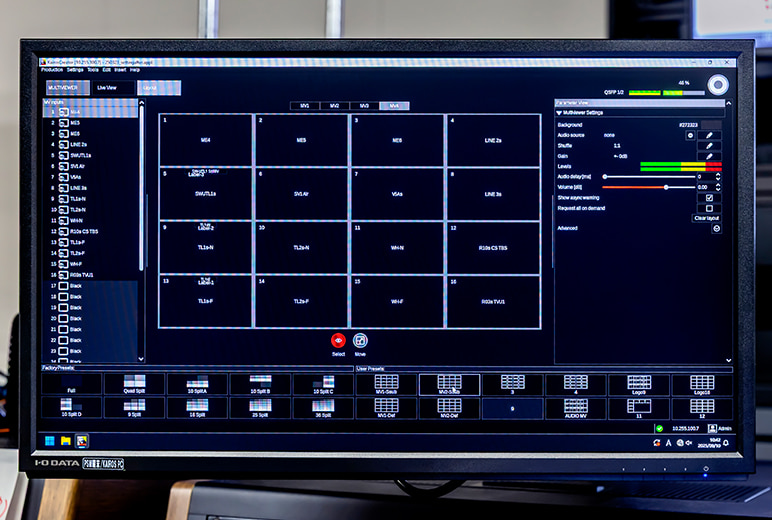 写真：GUIソフトウェアKairos Creatorのタッチパネル操作画面