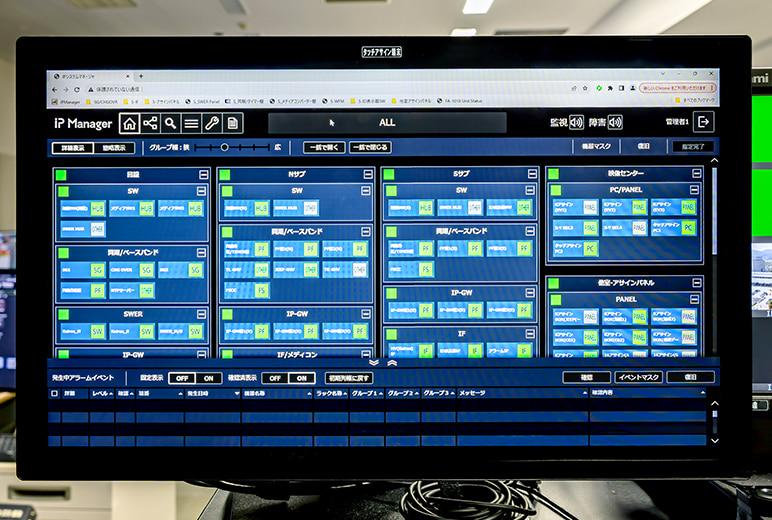 写真：機器の一括監視を行い、異常を検知するとアラートで知らせるPSS（Panasonic System Surveillance）のダッシュボード画面