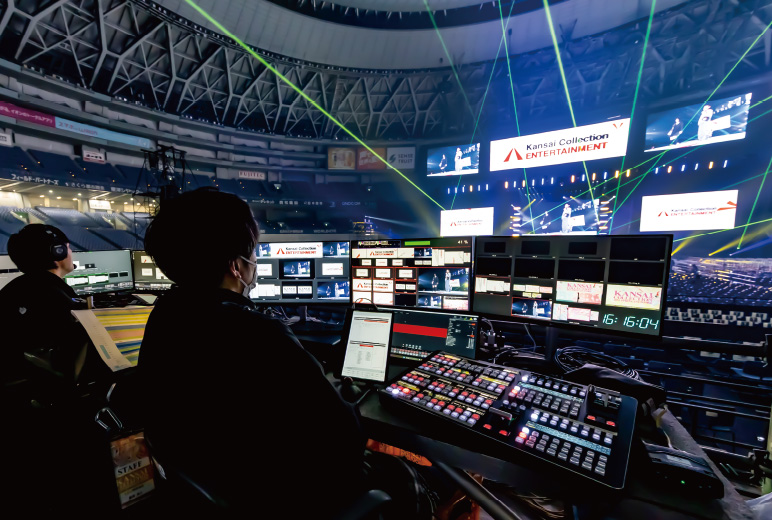 ９面のLEDビジョン全てを一括でKAIROSから制御