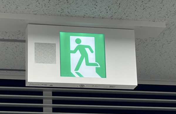 Green emergency exit light