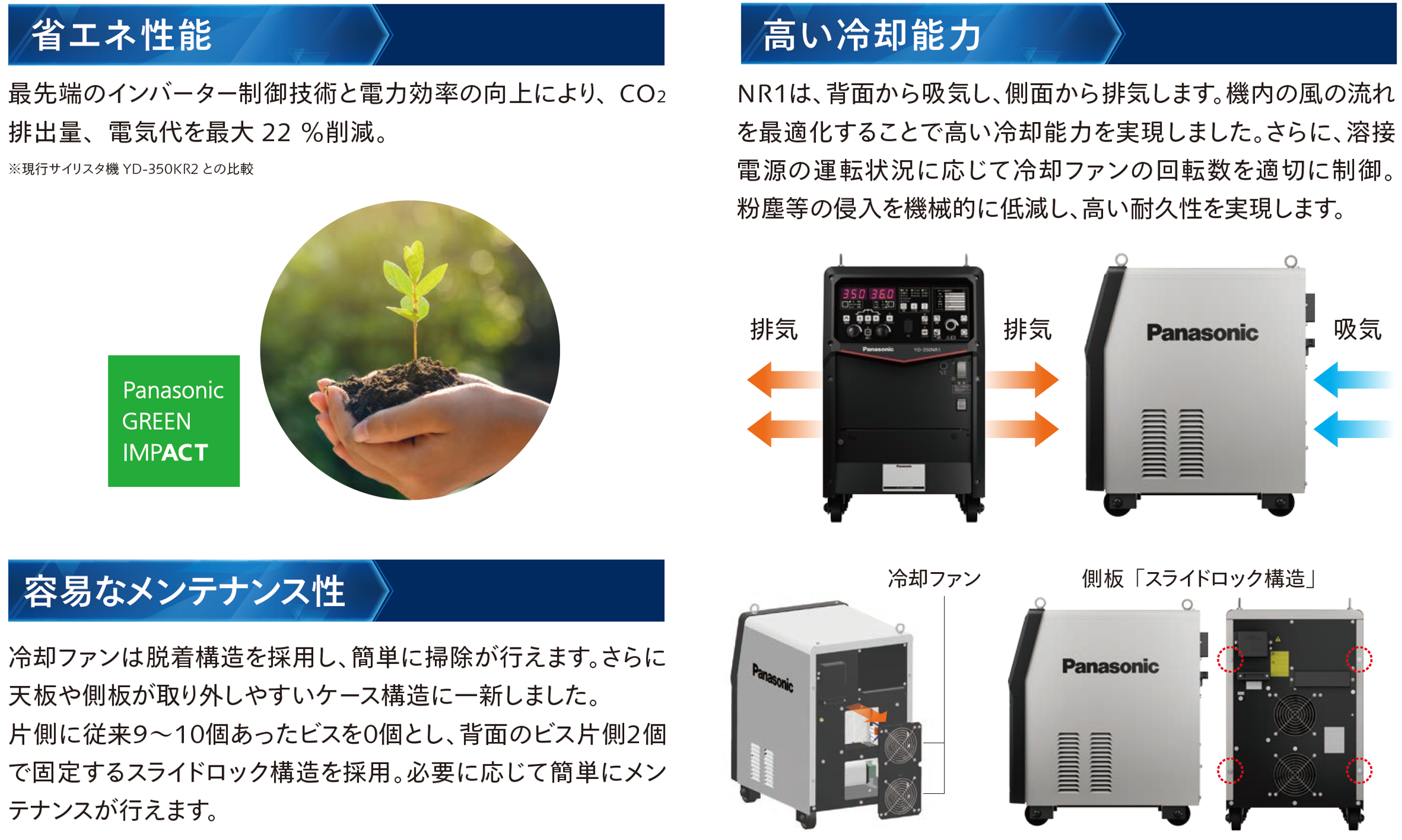 省エネで、メンテナンス性にも優れています。