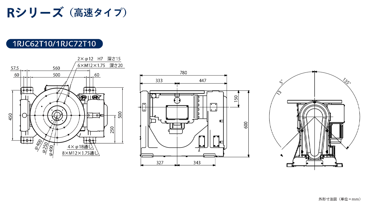 ロボットオプションポジショナー　両持ち回転傾斜ポジショナ