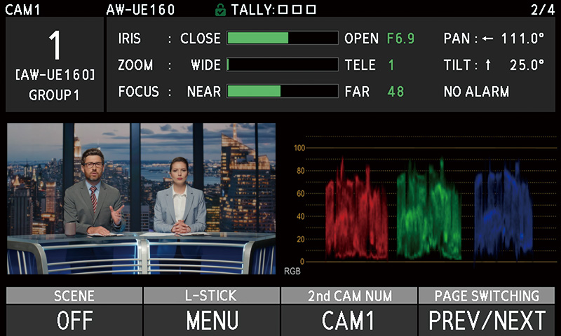 WFM／ベクトルスコープ表示に対応の画像