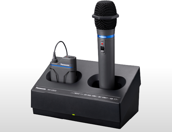  800MHz帯ワイヤレスマイクロホン（WX-UT610、WX-UT630）を2本同時に充電可能